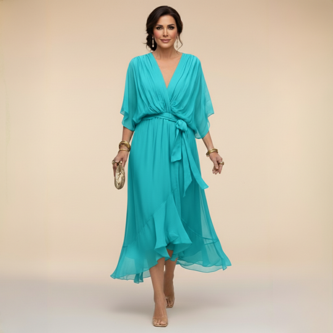 Louise | Chiffon Dress with V-Neck