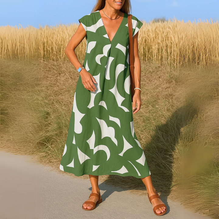 Alina | Flowing V-neck Dress