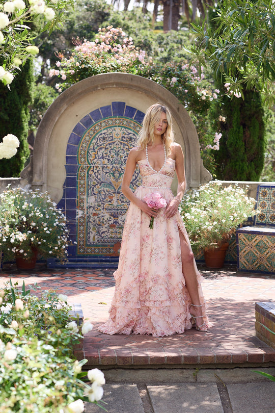 Eirith | Dress in Peach Tapestry