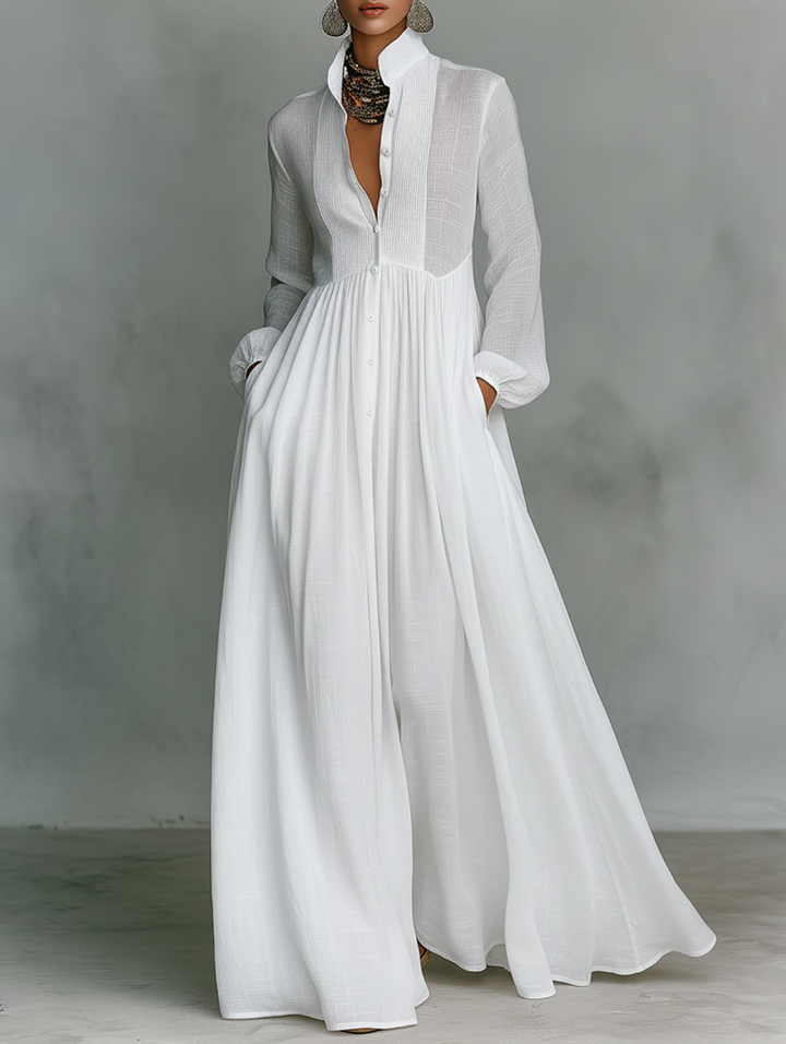 Lucy | Flowing Button-Front Maxi Dress