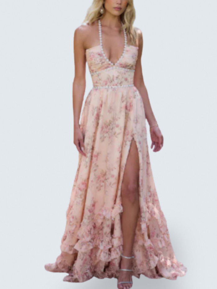 Eirith | Dress in Peach Tapestry