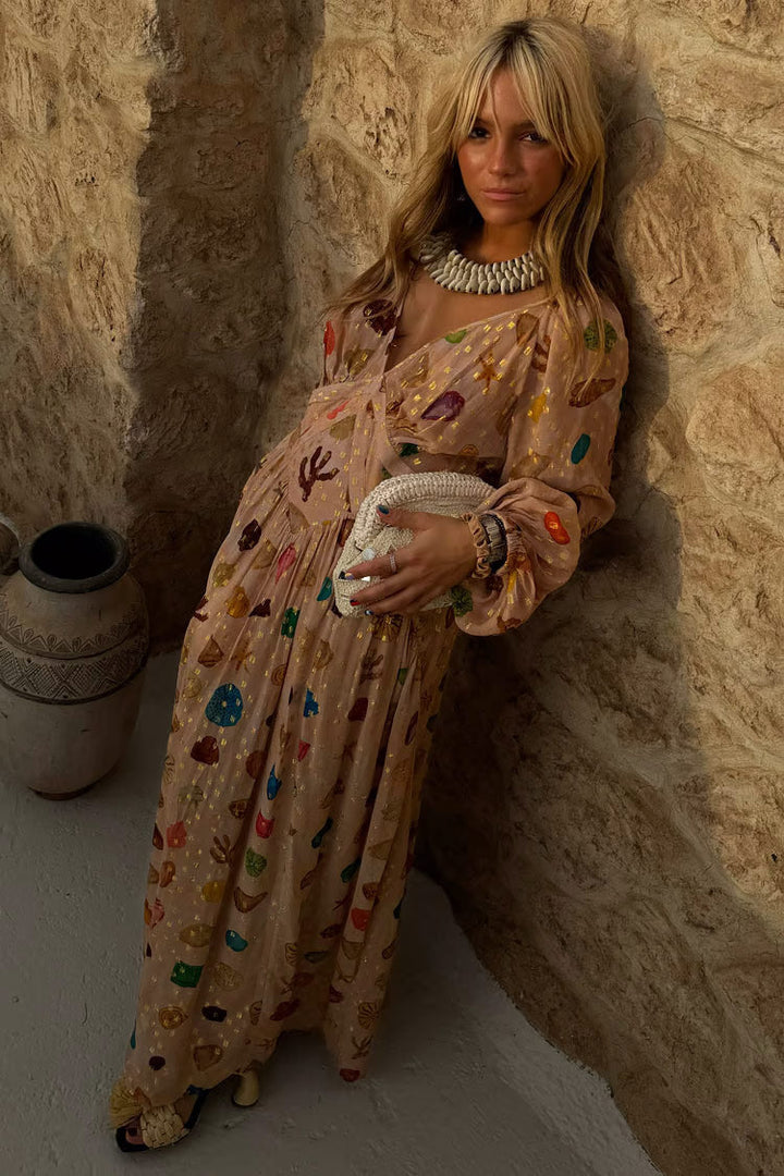 Odessa | Golden Seashell Maxi