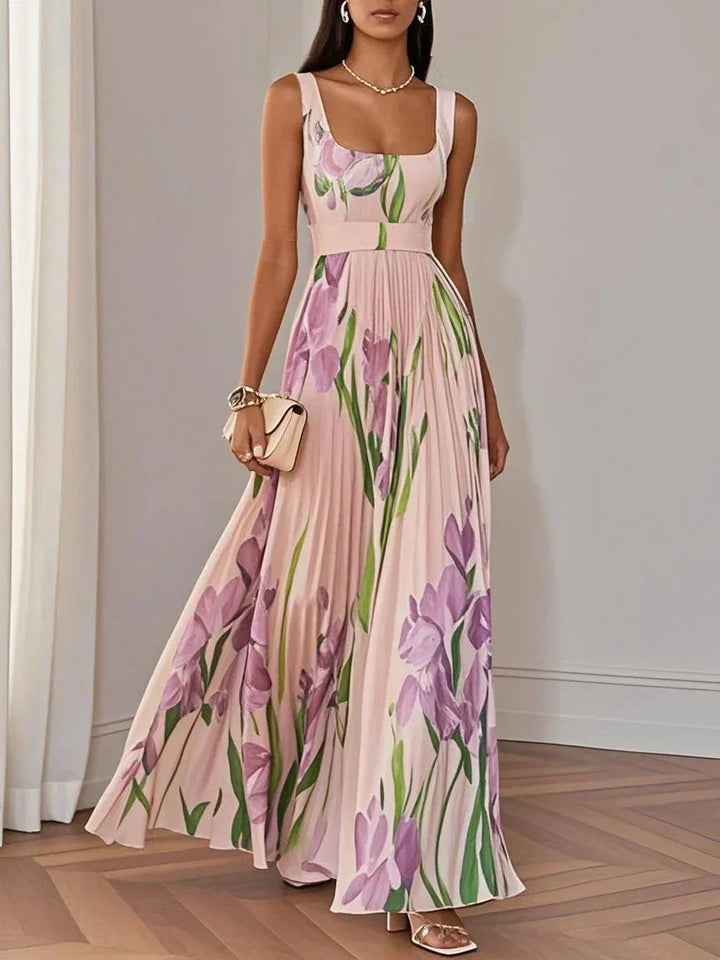 Valérie | Floral Pleated Maxi Dress