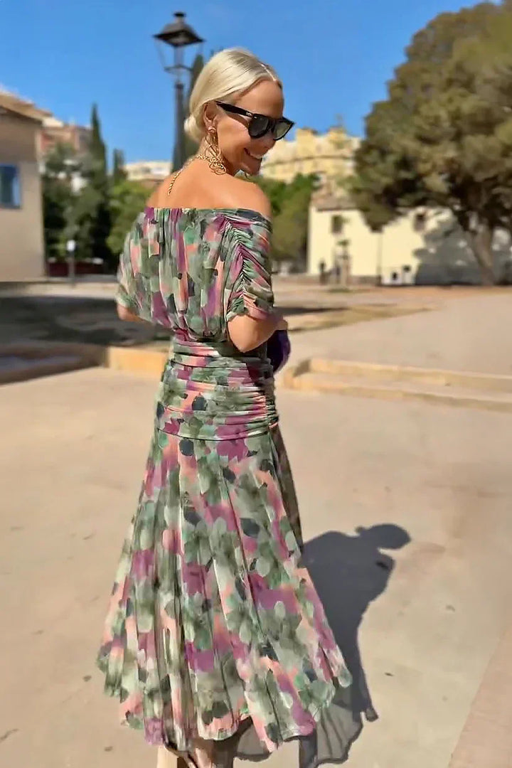 Annai | Elegant Maxi Party Dress with V-Neck