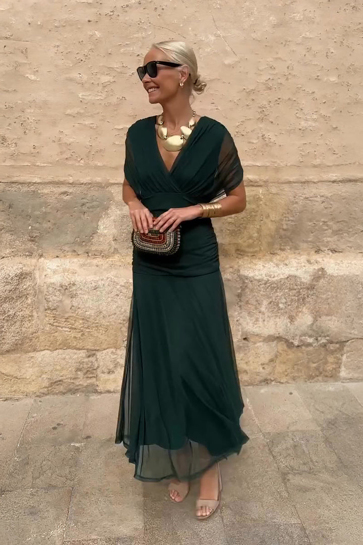 Annai | Elegant Maxi Party Dress with V-Neck