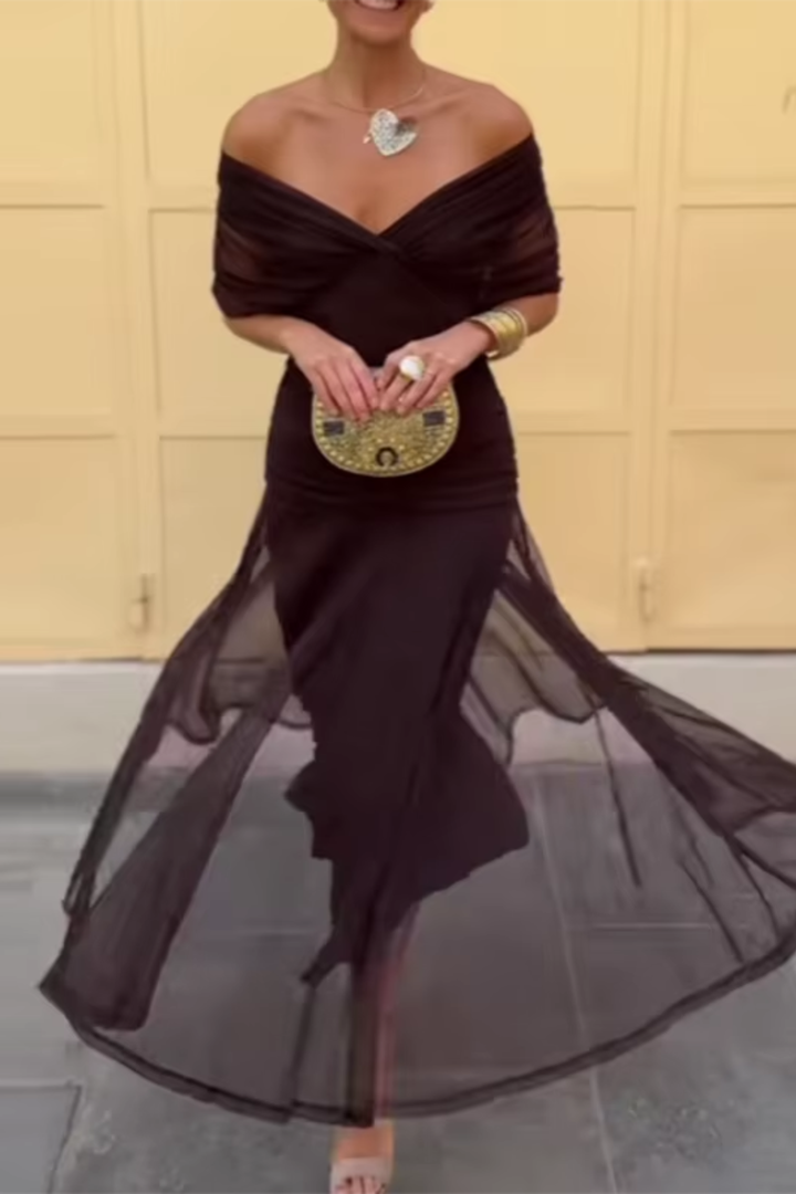 Annai | Elegant Maxi Party Dress with V-Neck