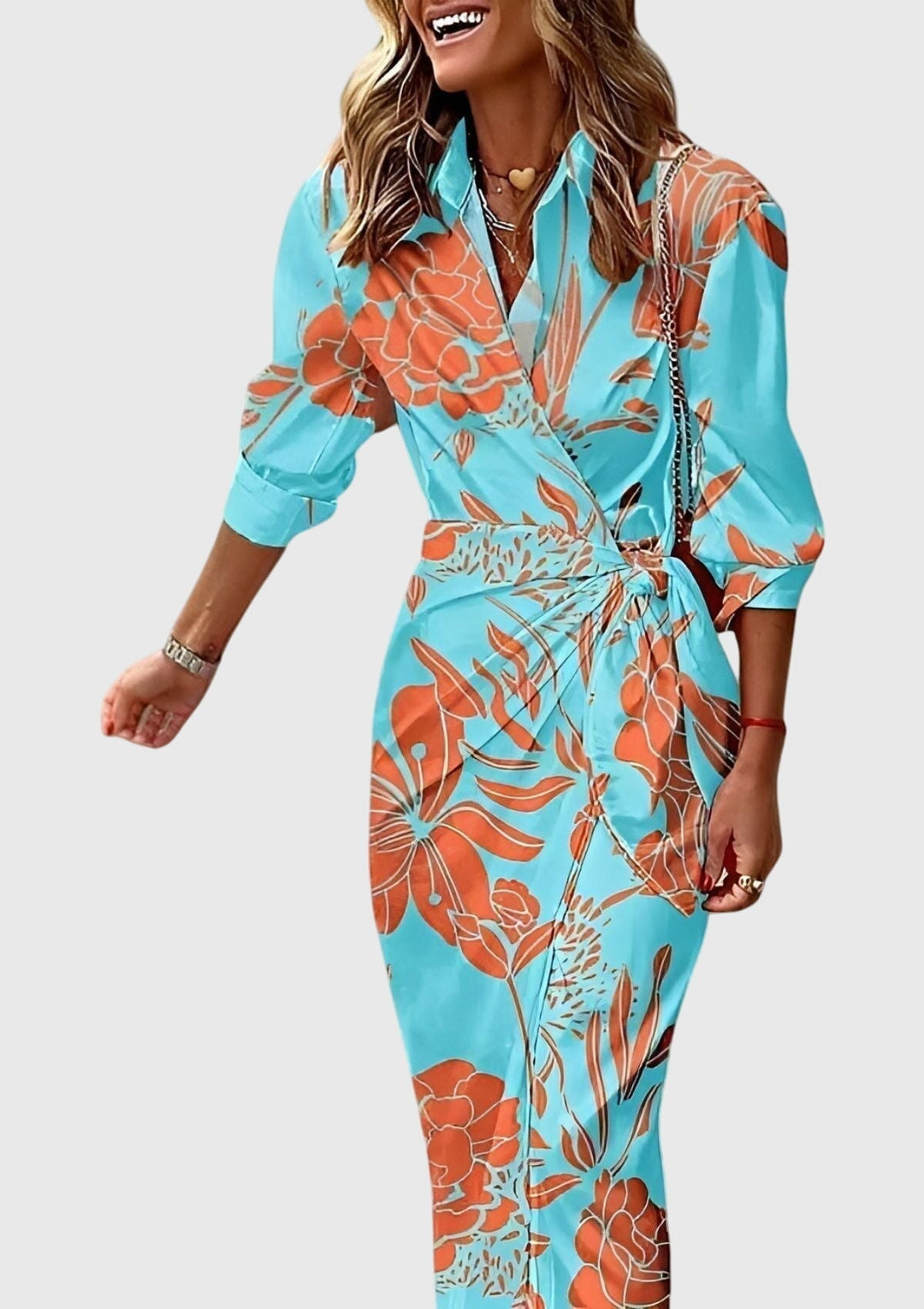 Isabrunel | Elegant Wrap Dress With Print