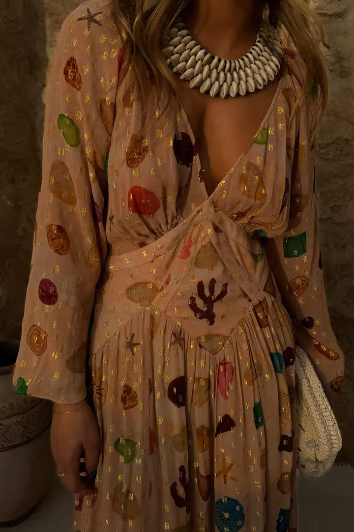 Odessa | Golden Seashell Maxi