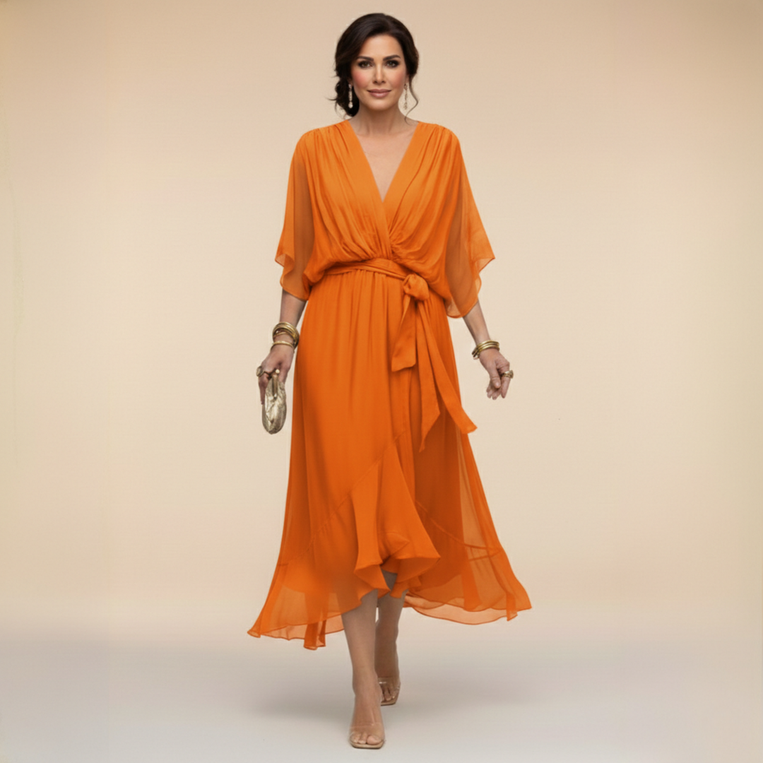 Louise | Chiffon Dress with V-Neck