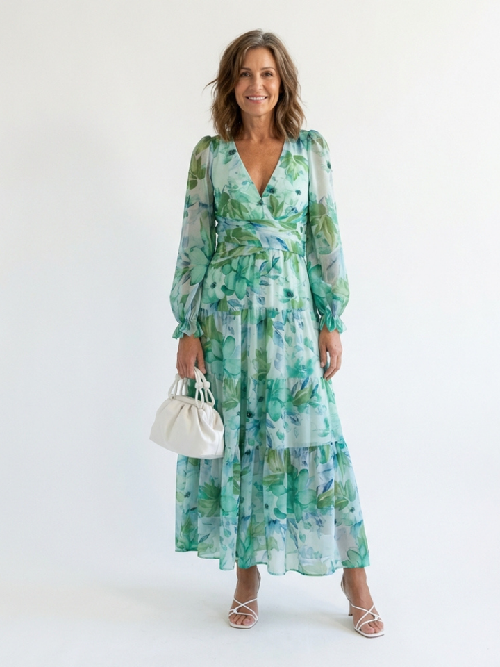 Lavinia | Long Sleeve Floral Maxi Dress