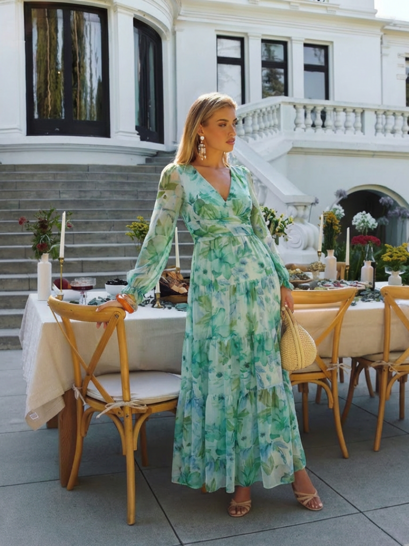 Lavinia | Long Sleeve Floral Maxi Dress