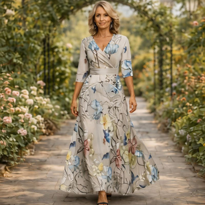 Aimee | Wrap-Style Flowing Maxi Dress