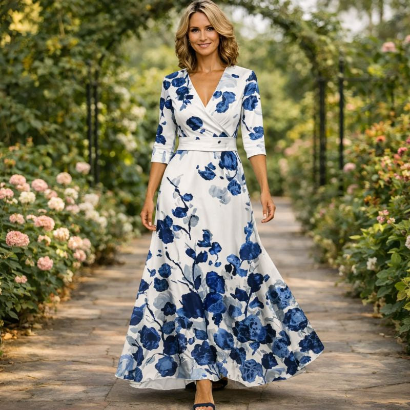 Aimee | Wrap-Style Flowing Maxi Dress