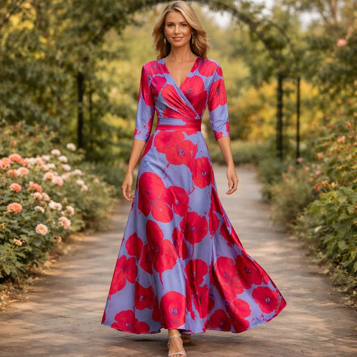 Aimee | Wrap-Style Flowing Maxi Dress