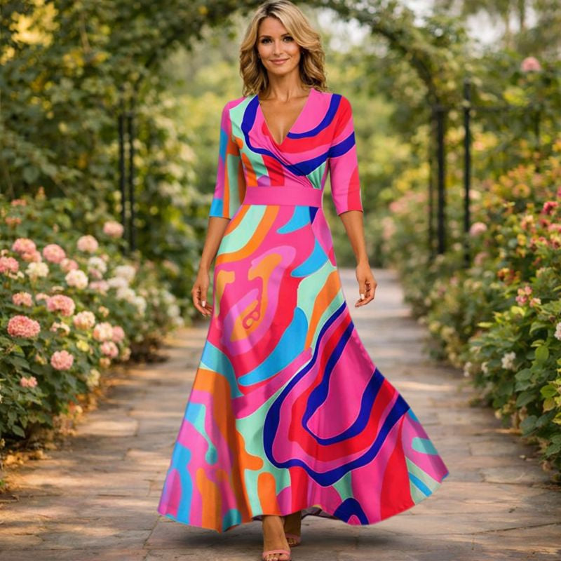 Aimee | Wrap-Style Flowing Maxi Dress