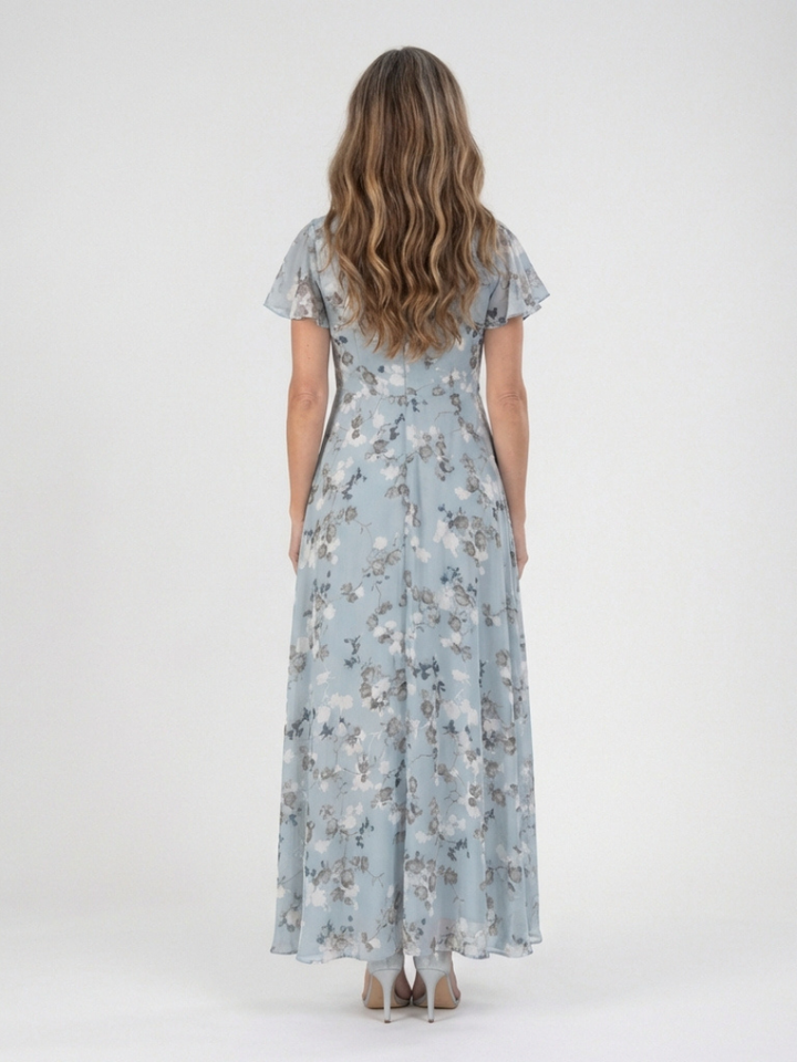 Evadne | Floral Chiffon Maxi Dress