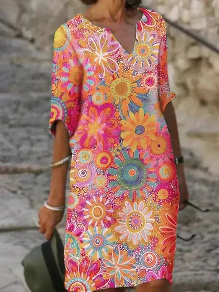Naya | Vibrant Floral Midi Dress