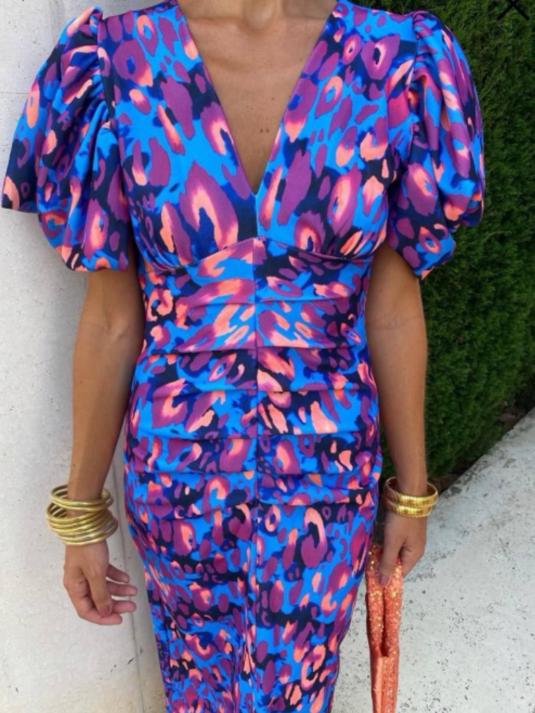 Aurora™ | Vivid Pleated Midi Dress