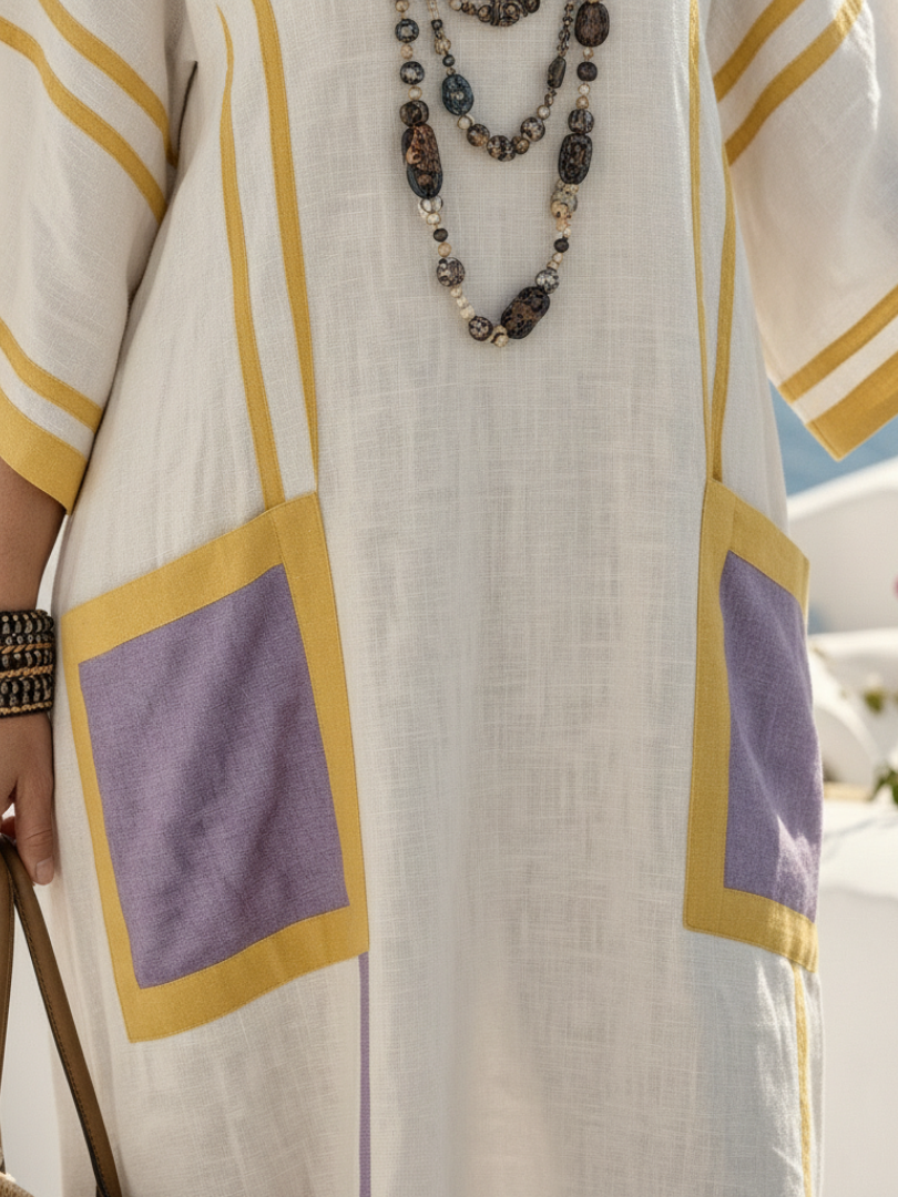 Aveline | V Neck Short Sleeve Pocket Maxi Dress
