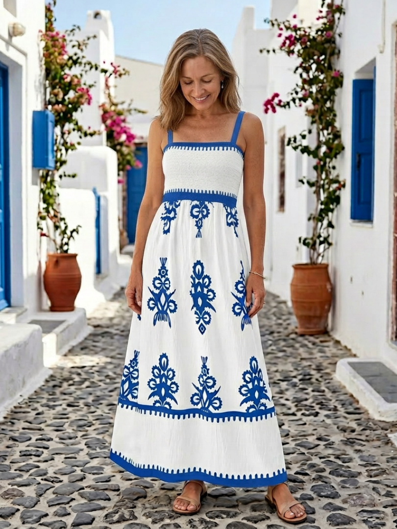 Serenella | Sleeveless Smocked Bodice Maxi Dress
