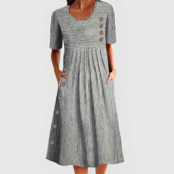 Rhonda | Striped Midi Dress