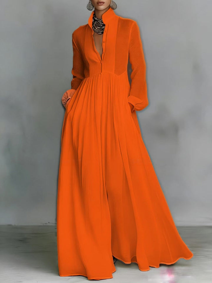 Lucy | Flowing Button-Front Maxi Dress