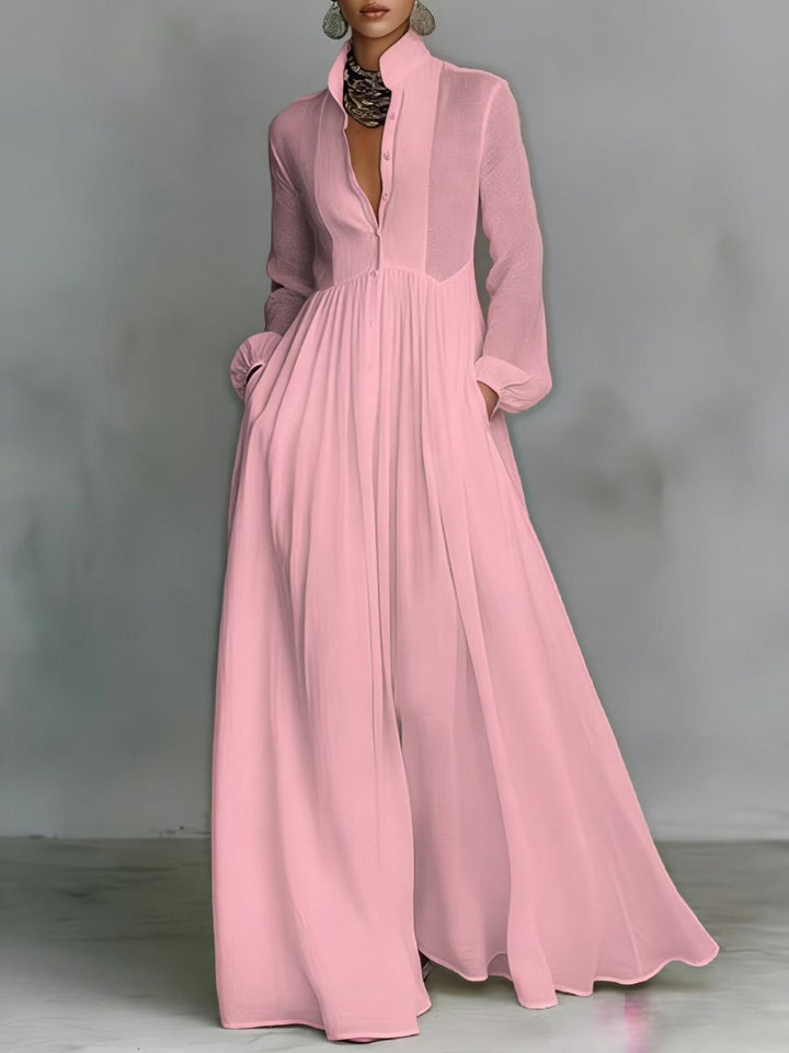 Lucy | Flowing Button-Front Maxi Dress