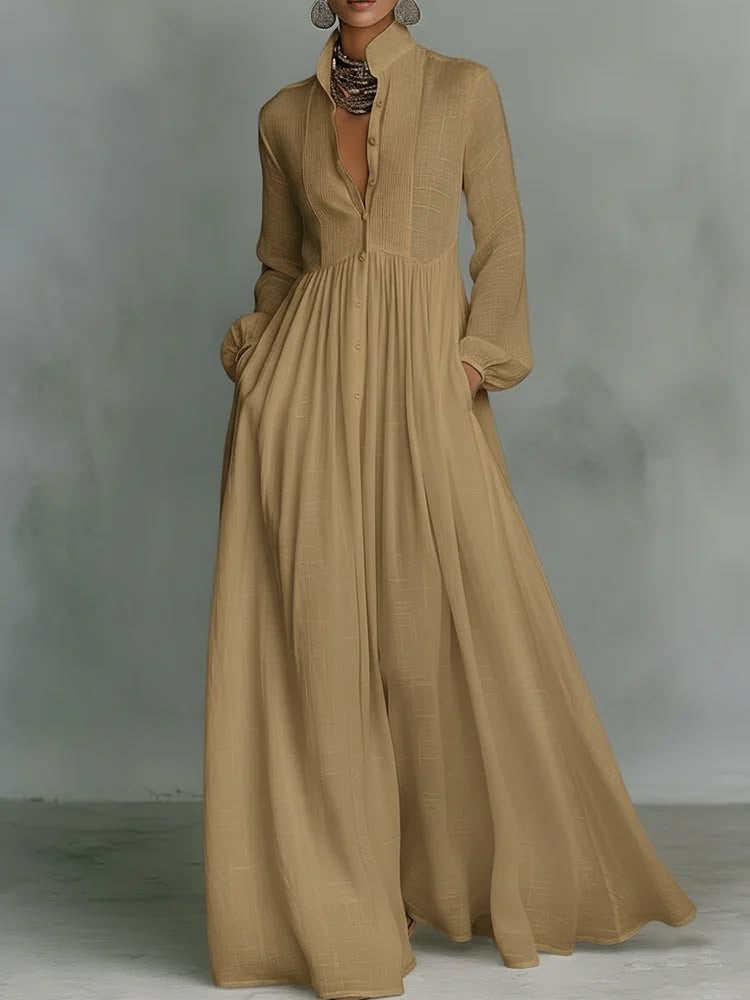 Lucy | Flowing Button-Front Maxi Dress