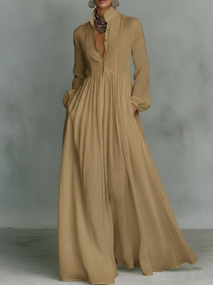 Lucy | Flowing Button-Front Maxi Dress
