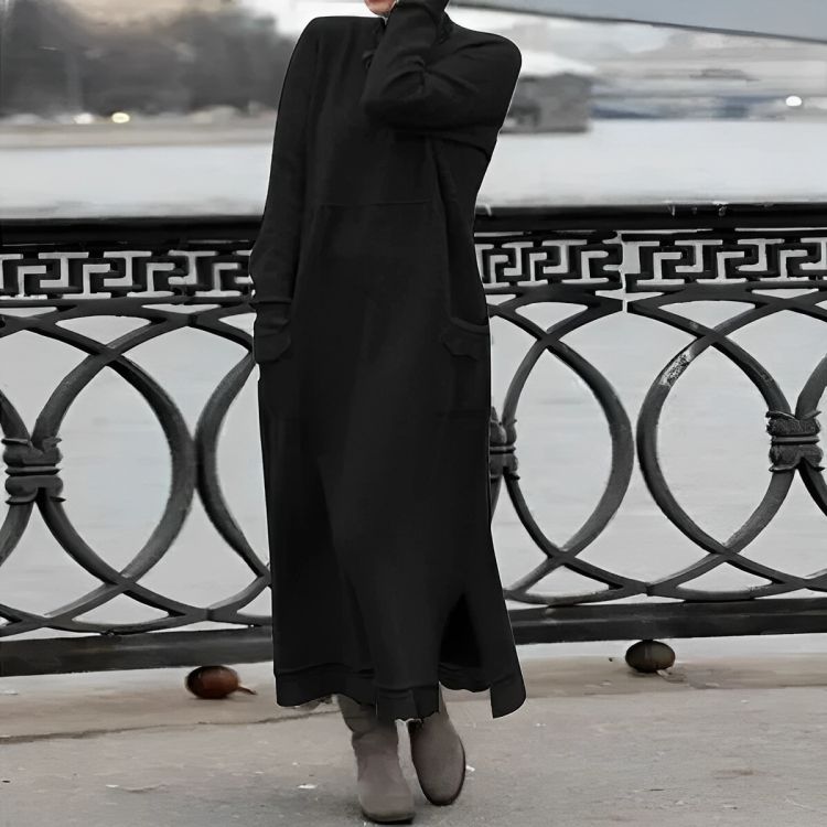 Saryxiah | Knitted Maxi Dress Cozy Long Sleeve Oversized Winter Dress