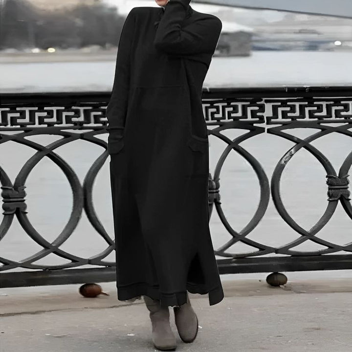 Saryxiah | Knitted Maxi Dress Cozy Long Sleeve Oversized Winter Dress