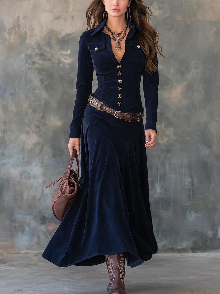 Monroe | Long Suede Dress with Slit