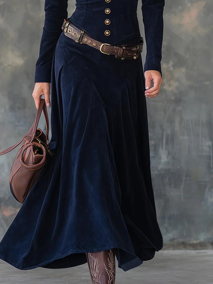Monroe | Long Suede Dress with Slit