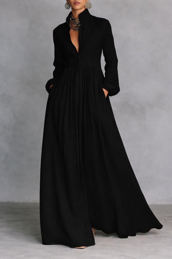 Lucy | Flowing Button-Front Maxi Dress