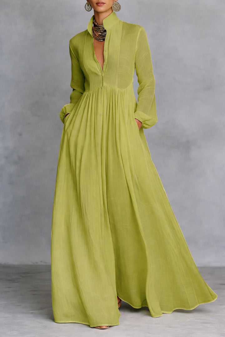 Lucy | Flowing Button-Front Maxi Dress