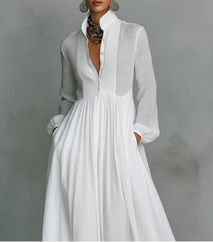 Lucy | Flowing Button-Front Maxi Dress