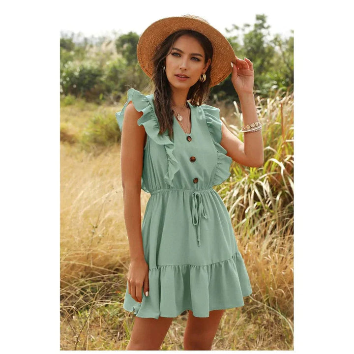 Bree™ - Bohemian Green Dress