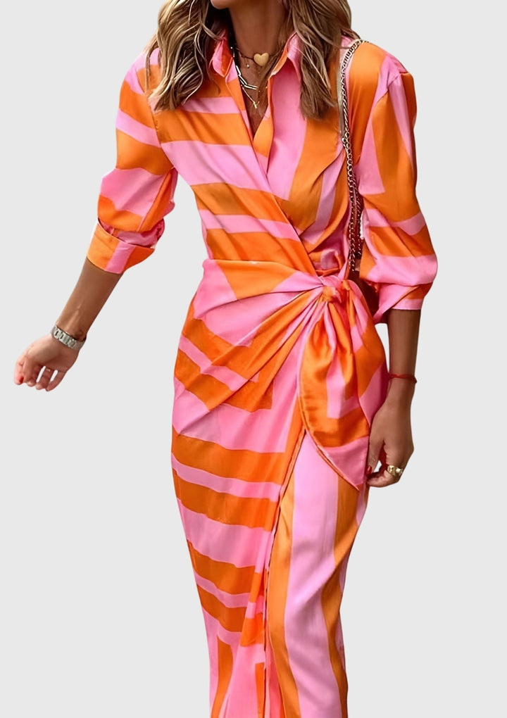 Isabrunel | Elegant Wrap Dress With Print