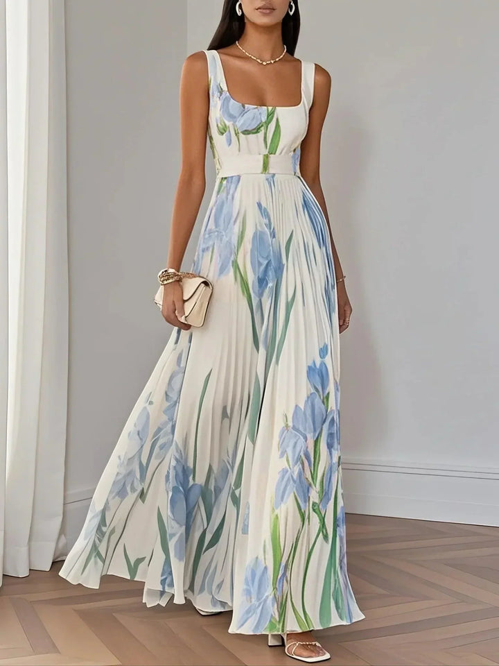 Valérie | Floral Pleated Maxi Dress