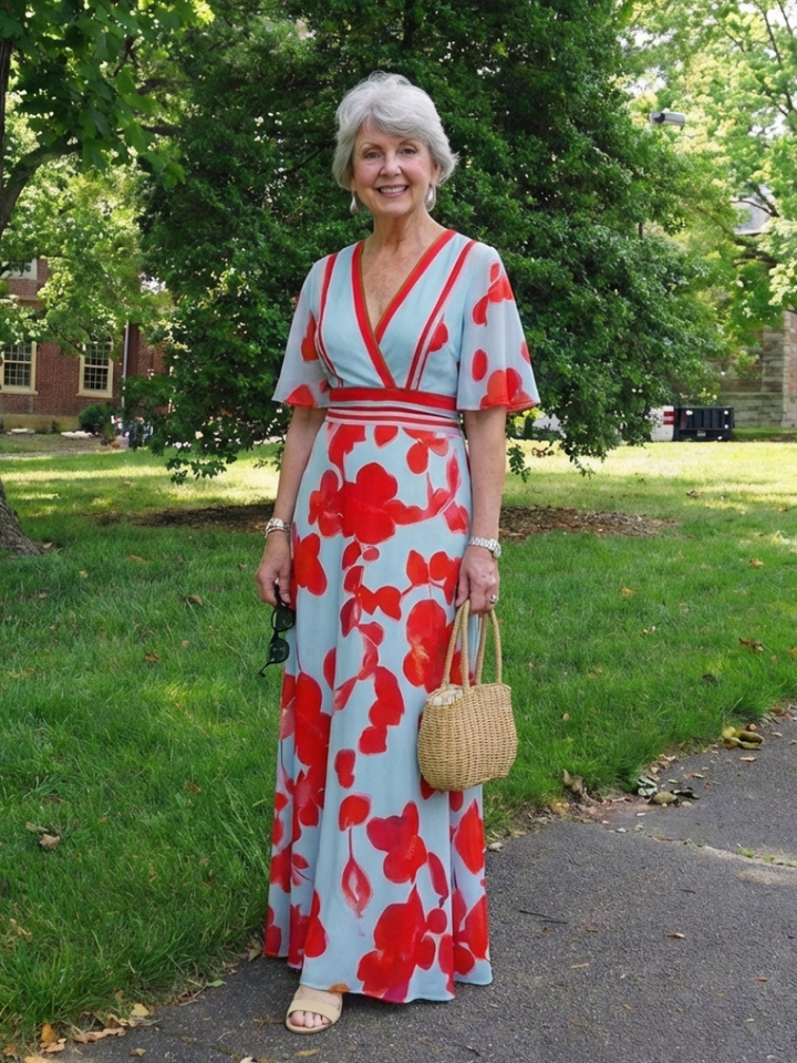 Marielle | V Neck Short Sleeve Floral Maxi Dress