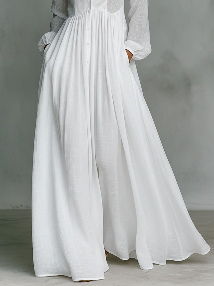 Lucy | Flowing Button-Front Maxi Dress