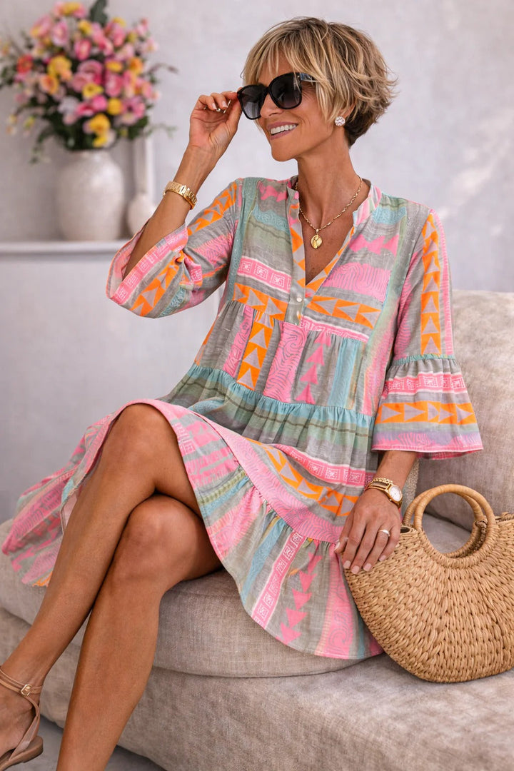 Lillian | Patterned Flowing Midi Dress