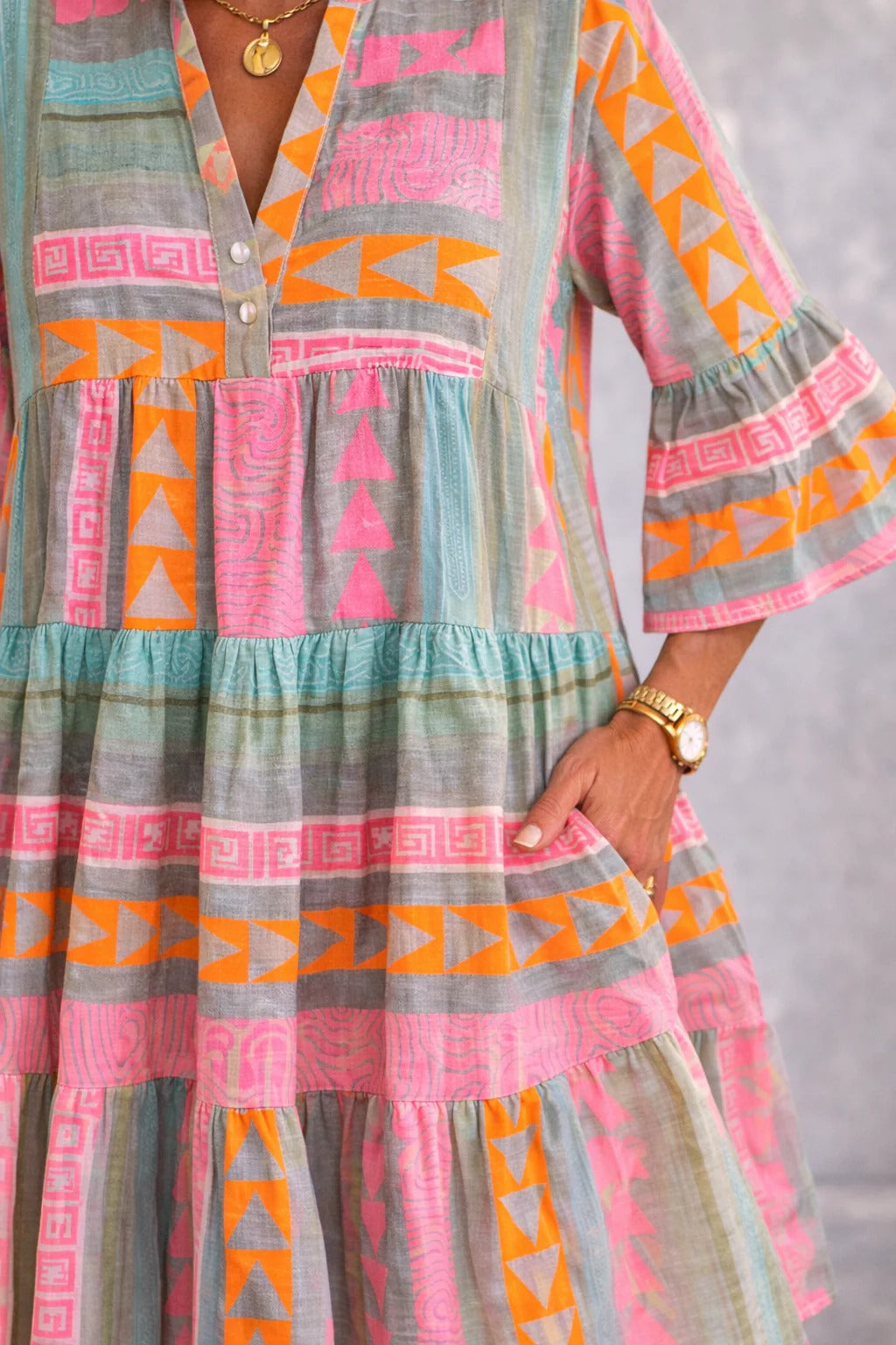 Lillian | Patterned Flowing Midi Dress