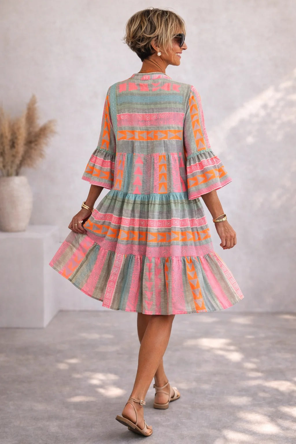 Lillian | Patterned Flowing Midi Dress