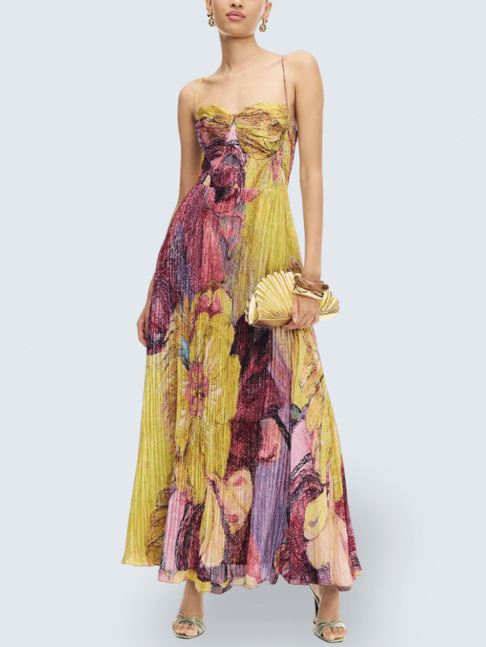 Patricia | Multicolored Ikat Print Maxi Dress