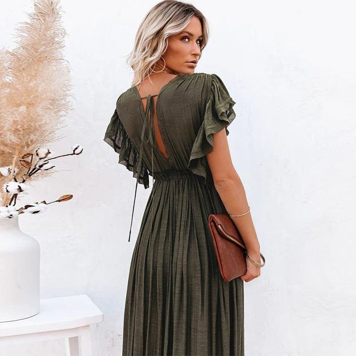 Opal™ - Maxi Dark Green Hawaii Dress