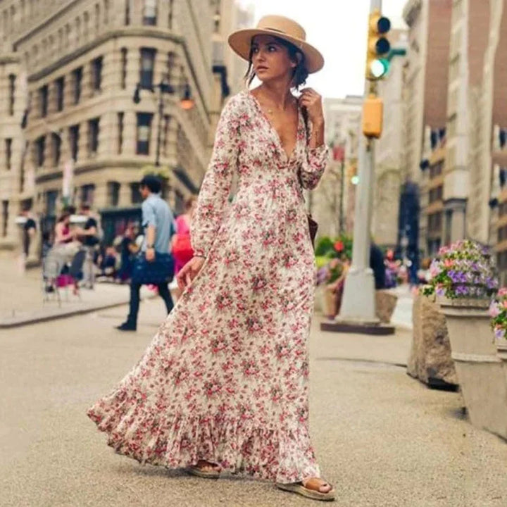 Coral™ - Maxi Hawaii Style Floral Dress
