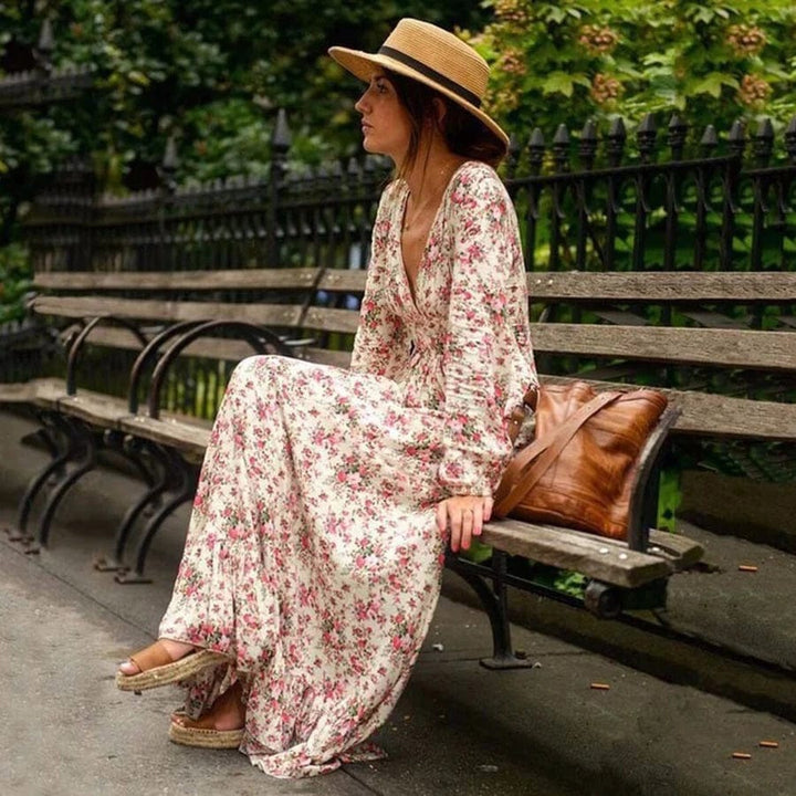 Coral™ - Maxi Hawaii Style Floral Dress