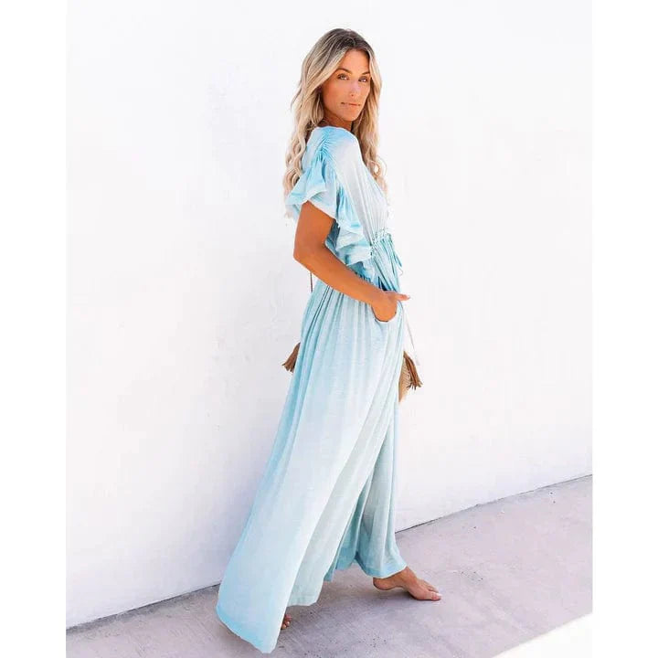 Sapphire™ - Maxi Light Blue Hawaii Dress