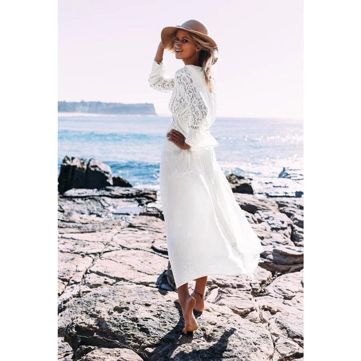 Rosemary™ - Maxi White Hawaii Beach Dress